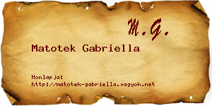 Matotek Gabriella névjegykártya